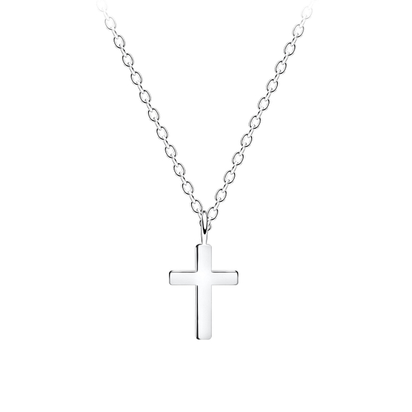 Silver Cross Necklace - 7165