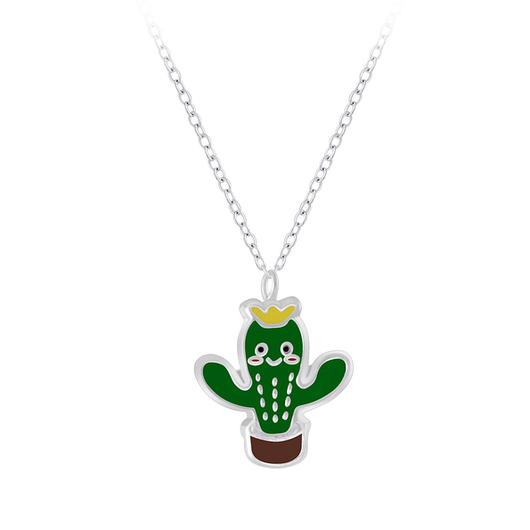 Silver Cactus Necklace - 7205