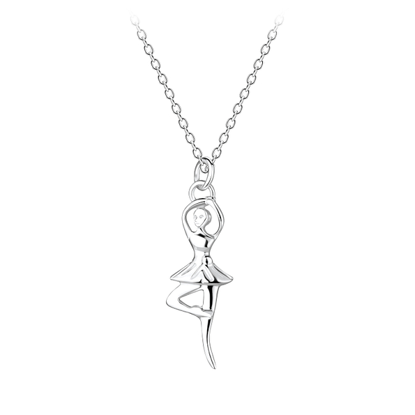Silver Ballerina Necklace - 8286