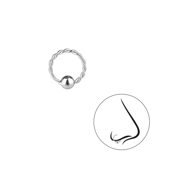 8mm Silver Twisted Continuous Ring - 7315