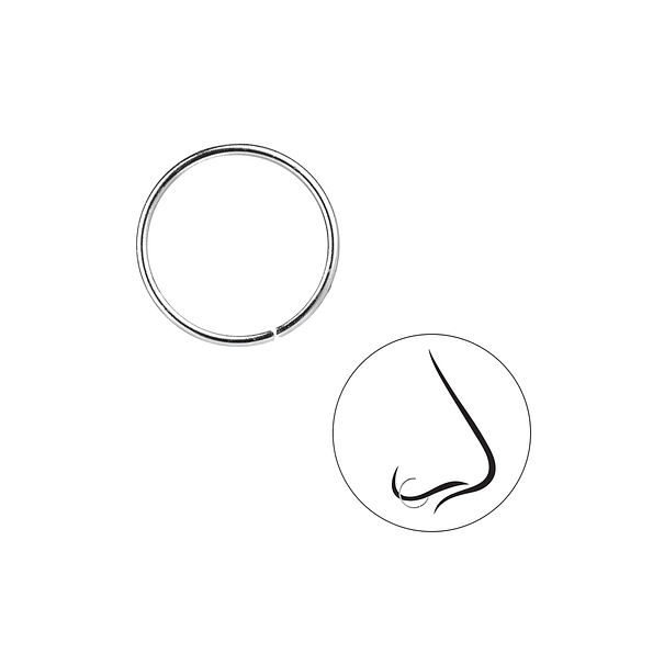 12mm Plain Nose Ring - 7348