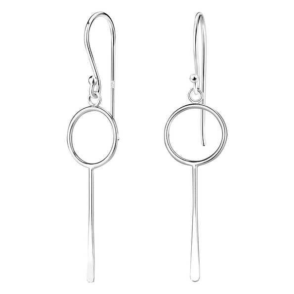 Silver Geometric Earrings - 7607