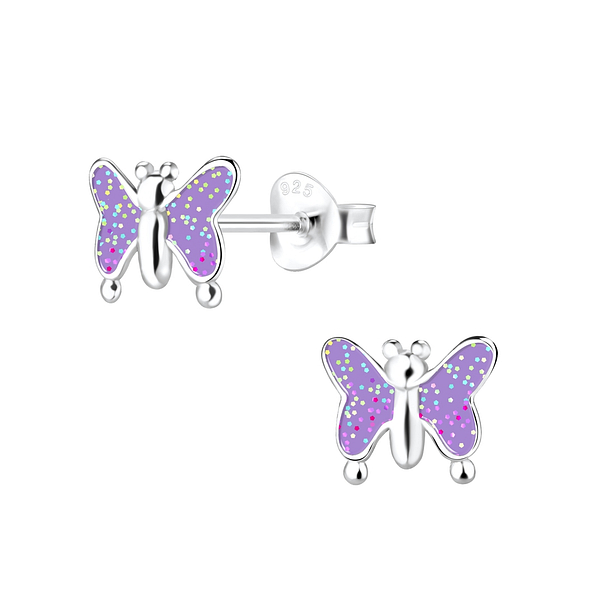 Silver Butterfly Stud Earrings - 7619 Silver Butterfly Stud Earrings - 7619