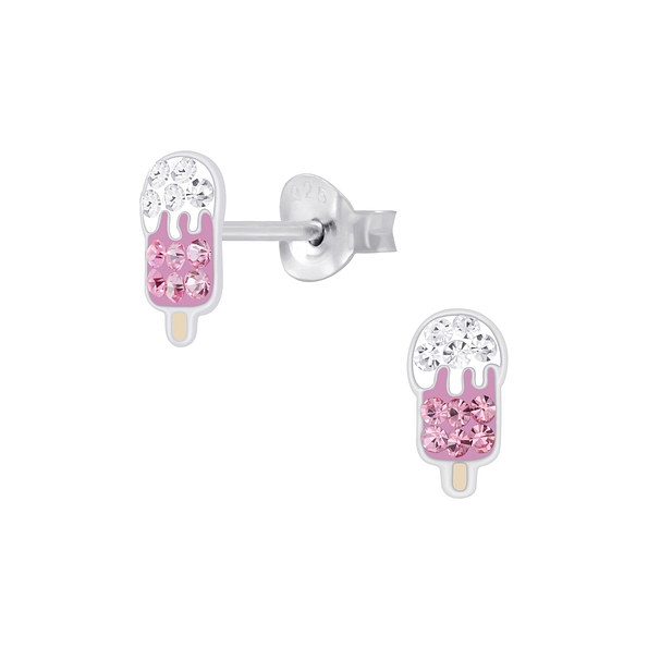 Silver Ice cream Stud Earrings - 7562