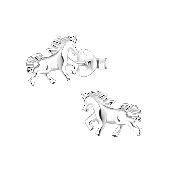 Silver Horse Stud Earrings - 6522 Silver Horse Stud Earrings - 6522