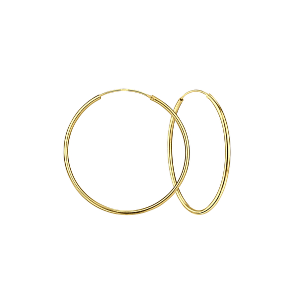 40mm Silver Hoop Earrings - 7480