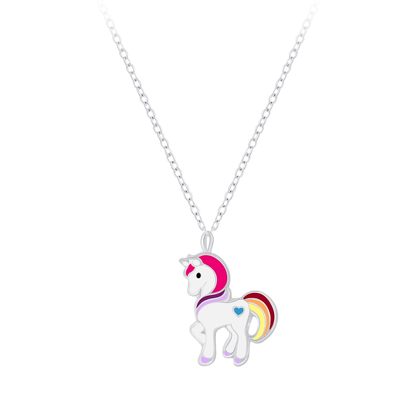Silver Unicorn Necklace - 7559