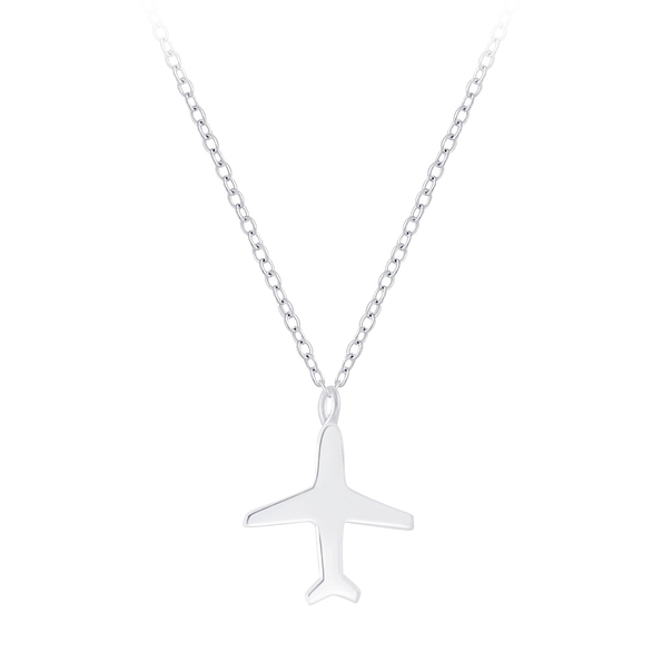 Silver Airplane Necklace - 7564 Silver Airplane Necklace - 7564
