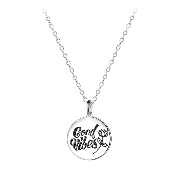 Silver Good Vibes Necklaces - 8105