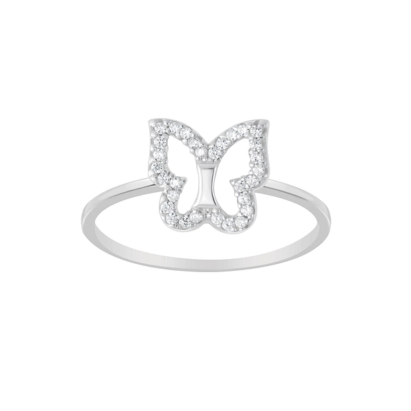 Silver Butterfly Ring - 7444