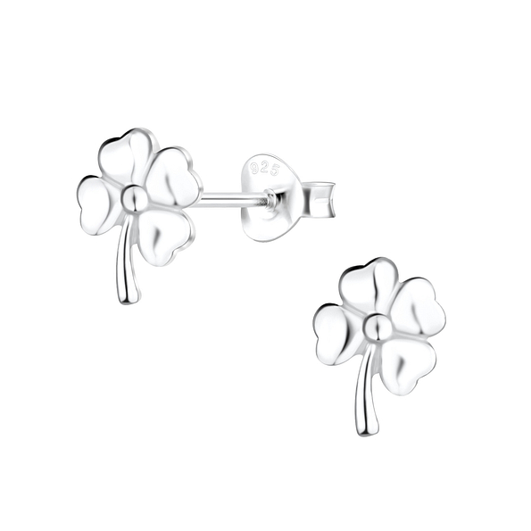 Silver Clover Stud Earrings - 7787