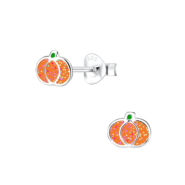 Silver Pumpkin Stud Earrings - 7617 Silver Pumpkin Stud Earrings - 7617