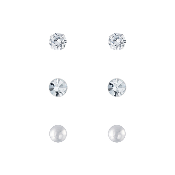 Silver Stud Earrings Starter Set - 7695