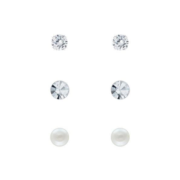 Silver Stud Earrings Starter Set - 7700
