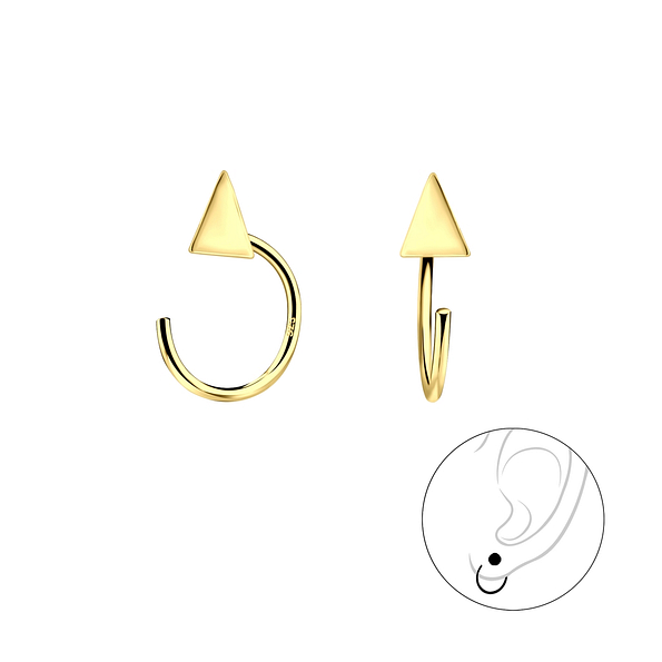 Silver Triangle Ear Huggers - 7855