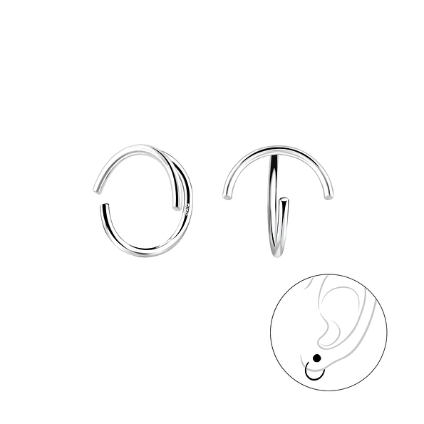 Silver Curved Ear Huggers - 7875 Silver Curved Ear Huggers - 7875