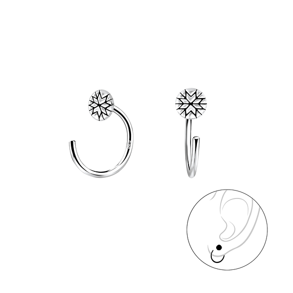 Silver Round Ear Huggers - 7871
