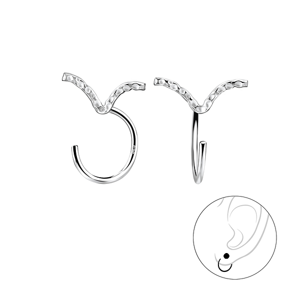 Silver V Ear Huggers - 7877