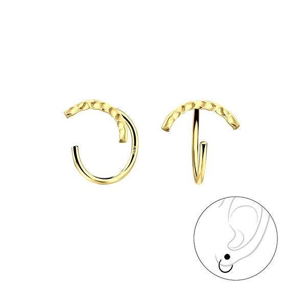 Silver Curved Ear Huggers - 7884 Silver Curved Ear Huggers - 7884