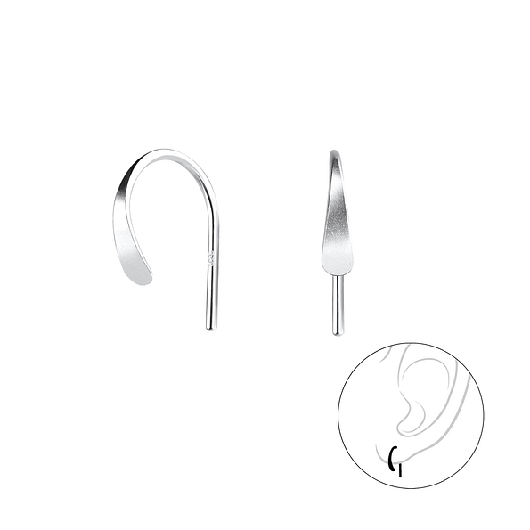 Silver Curved Ear Huggers - 7904 Silver Curved Ear Huggers - 7904