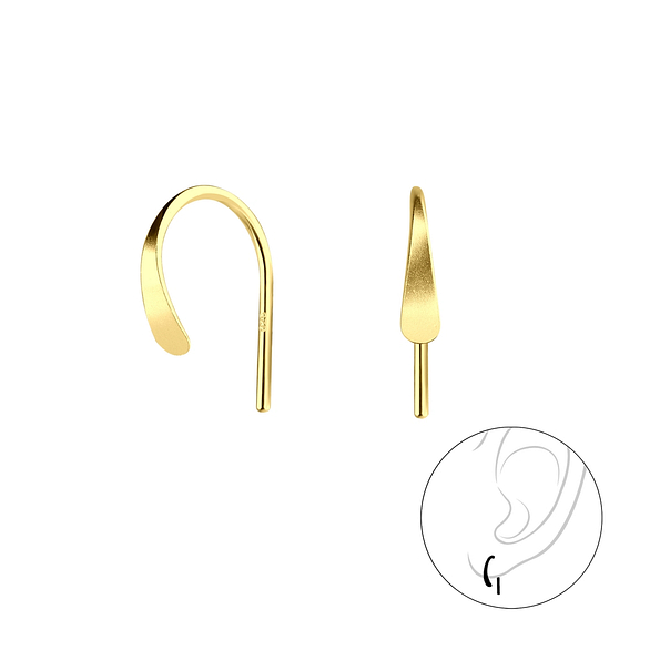 Silver Curved Ear Huggers - 7905 Silver Curved Ear Huggers - 7905
