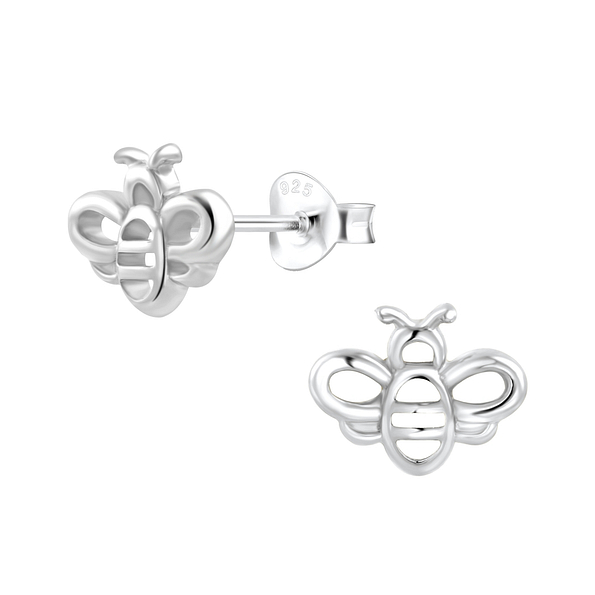 Silver Bee Stud Earrings - 6423
