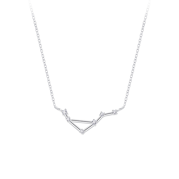 Silver Libra Constellation Necklace - 7958