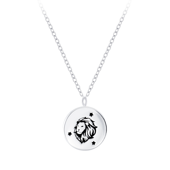 Silver Leo Zodiac Sign Necklace - 7813