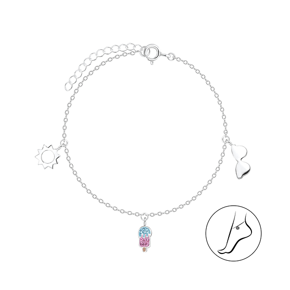Silver Holiday Anklet - 8117