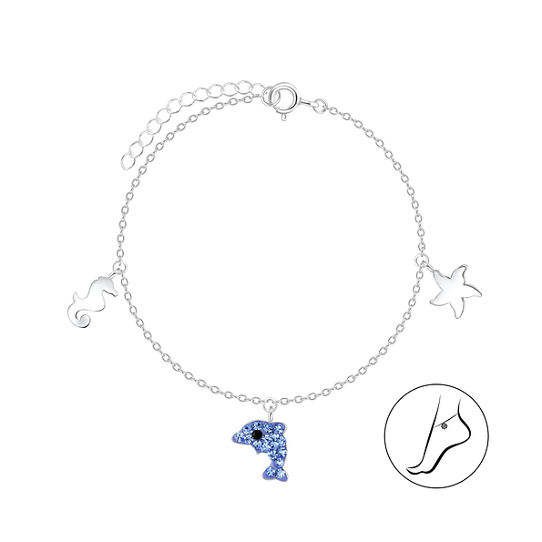 Silver Sea Life Anklet - 8115