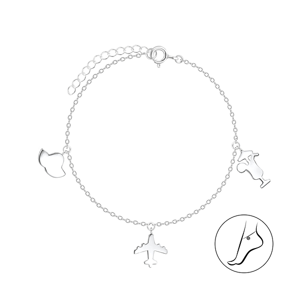 Silver Holiday Anklet - 8108