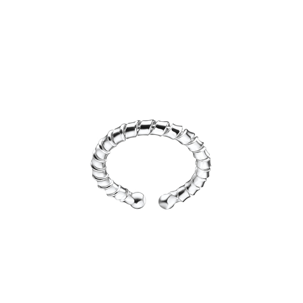 Silver Patterned Ear Cuff - 8201