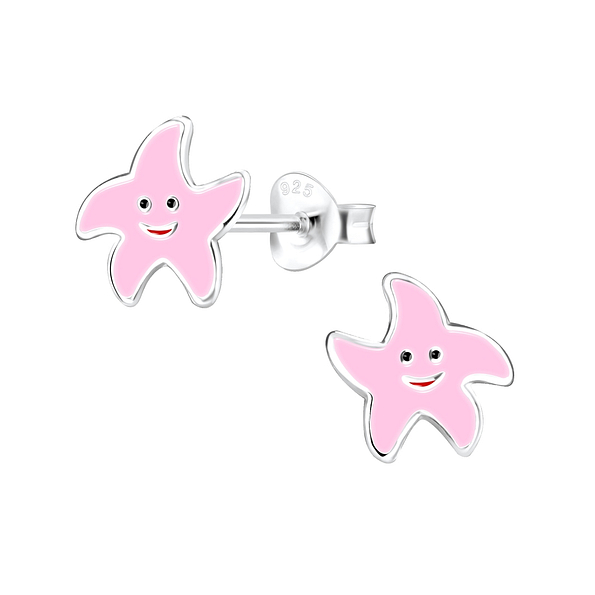 Silver Starfish Stud Earrings - 7997