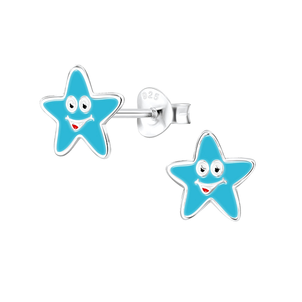 Silver Star Stud Earrings - 7999