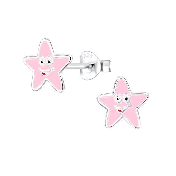 Silver Star Stud Earrings - 8000