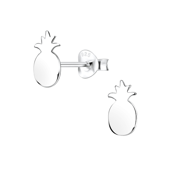 Silver Pineapple Stud Earrings - 8090
