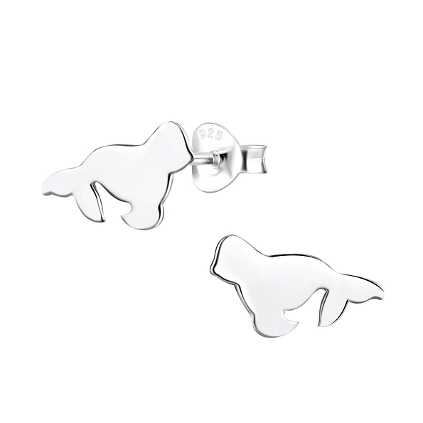 Silver Seal Stud Earrings - 8091