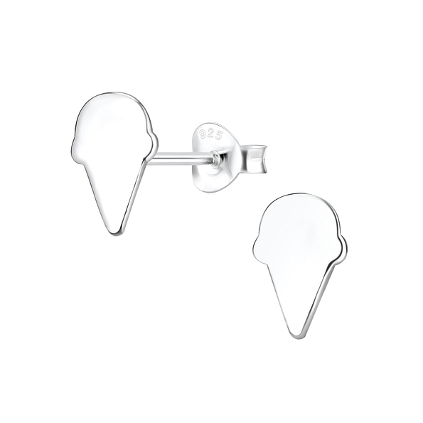 Silver Ice Cream Stud Earrings - 8102