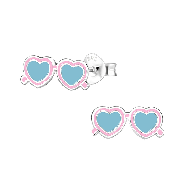 Silver Sunglasses Stud Earrings - 8016