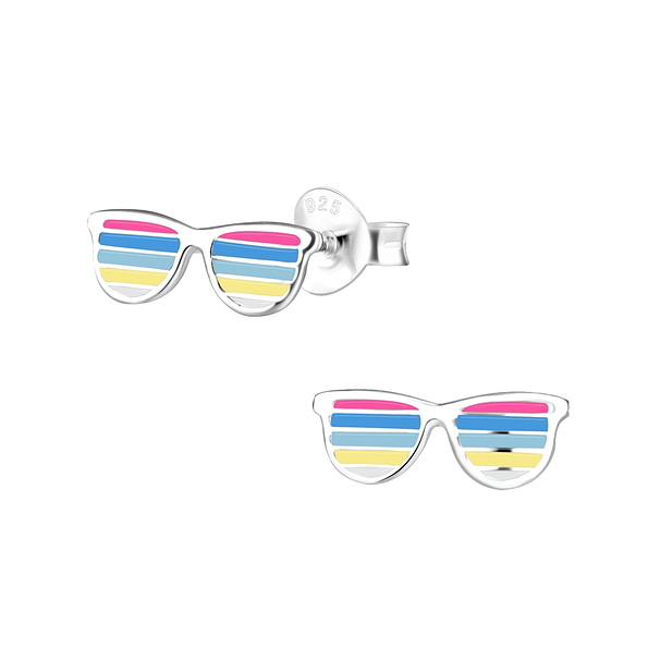 Silver Sunglasses Stud Earrings - 8019