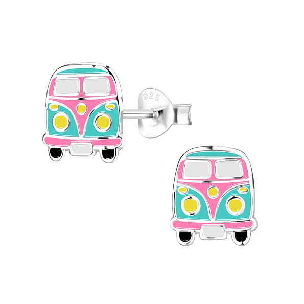 Silver Van Stud Earrings - 8027
