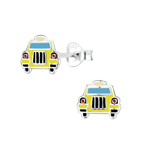 Silver Taxi Stud Earrings - 8085