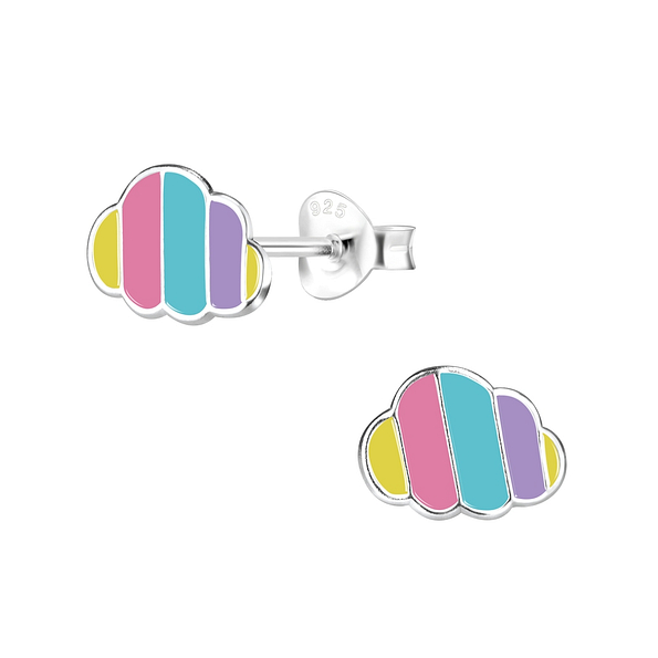 Silver Cloud Stud Earrings - 8064