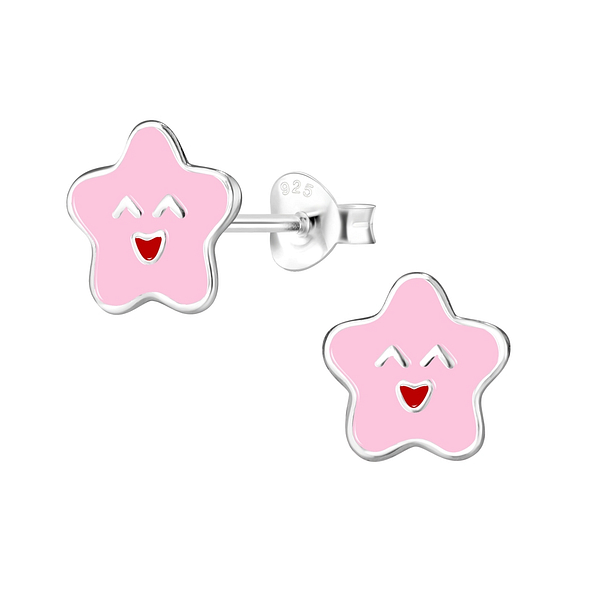 Silver Star Stud Earrings - 8073