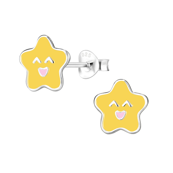 Silver Star Stud Earrings - 8072