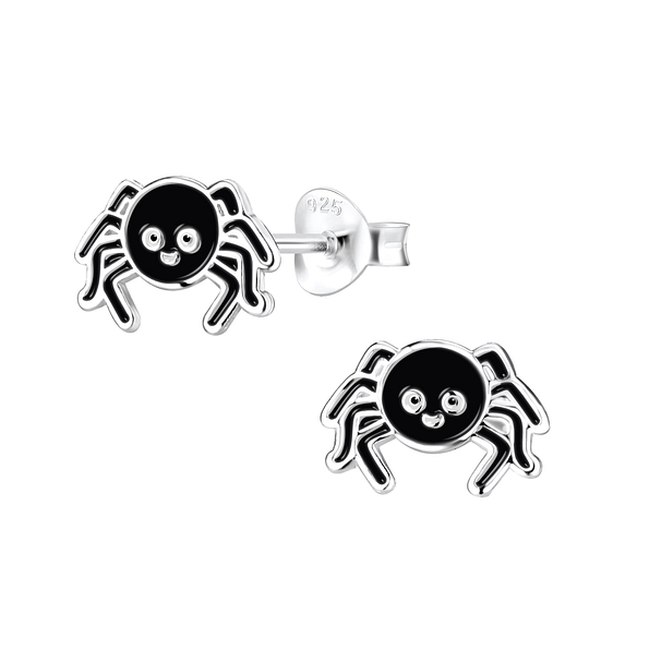 Silver Spider Stud Earrings - 8293