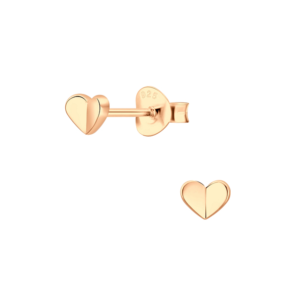 Silver Heart Stud Earrings - 5800