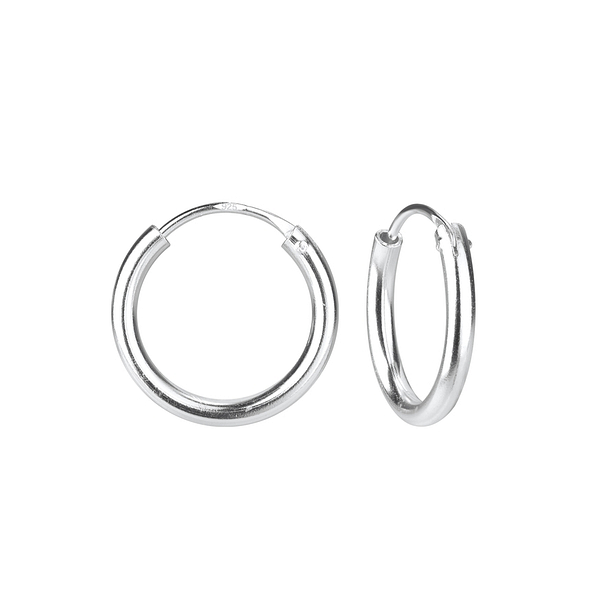 16mm Silver Thick Hoop Earrings - 4478 16mm Silver Thick Hoop Earrings - 4478