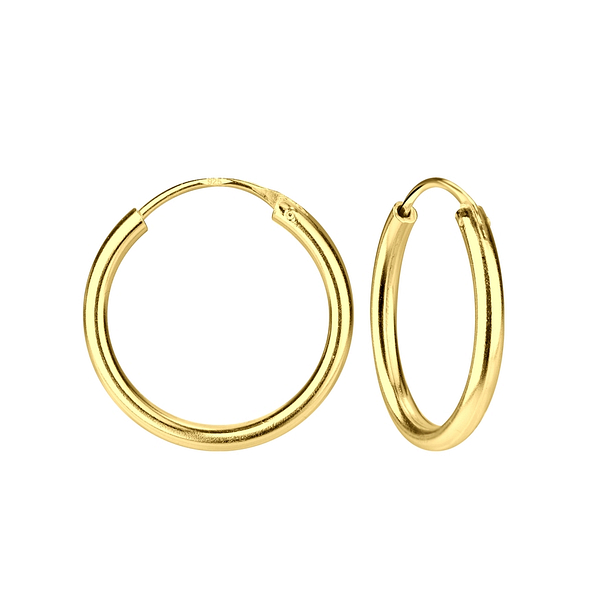 20mm Silver Thick Hoop Earrings - 1604