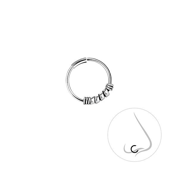 10mm Silver Nose Ring - 8238